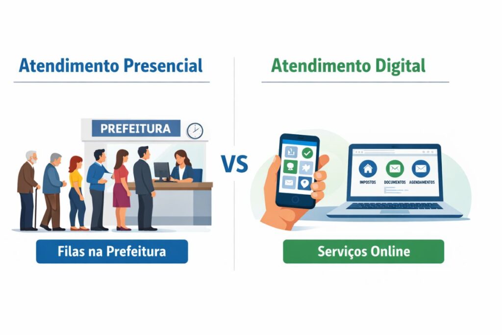Atendimento presencial vs digital