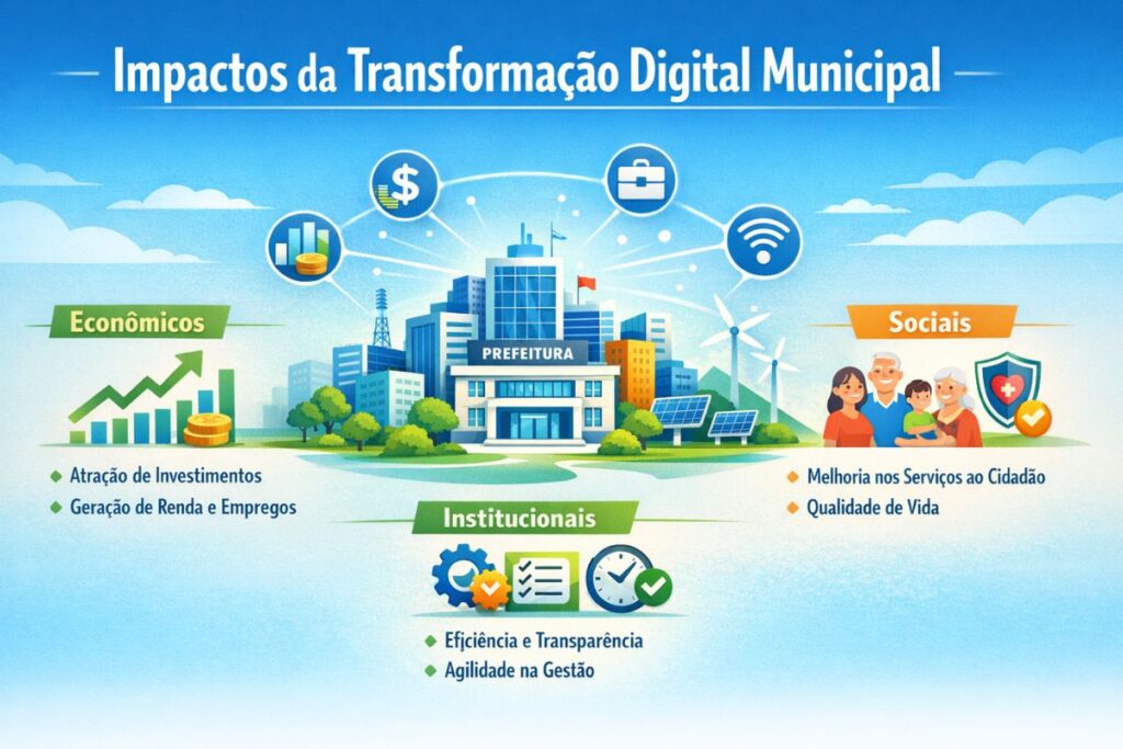 impactos da transformação digital municipal economia sociedade governo digital eficiencia publica