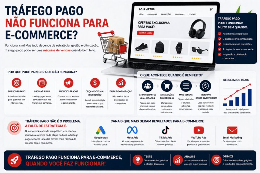 trafego pago nao funciona para e-commerce