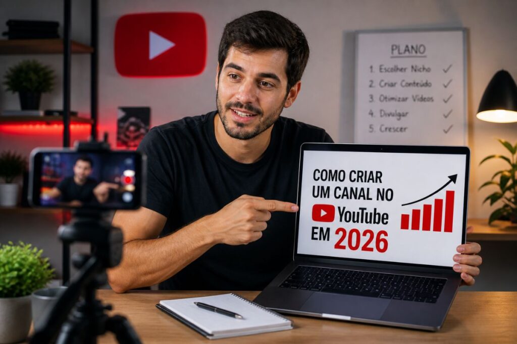 como criar um canal no youtube em 2026
